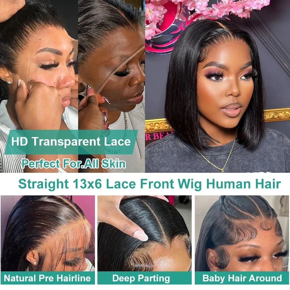 Bone Straight - Glueless Preplucked HD Frontal Lace Human Hair Wig