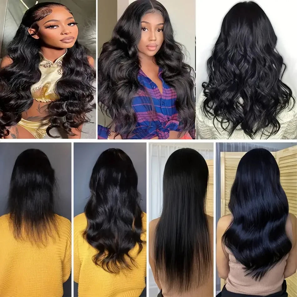 Body Wave Human Hair Tape - In Extensions, Natural Color (1B)