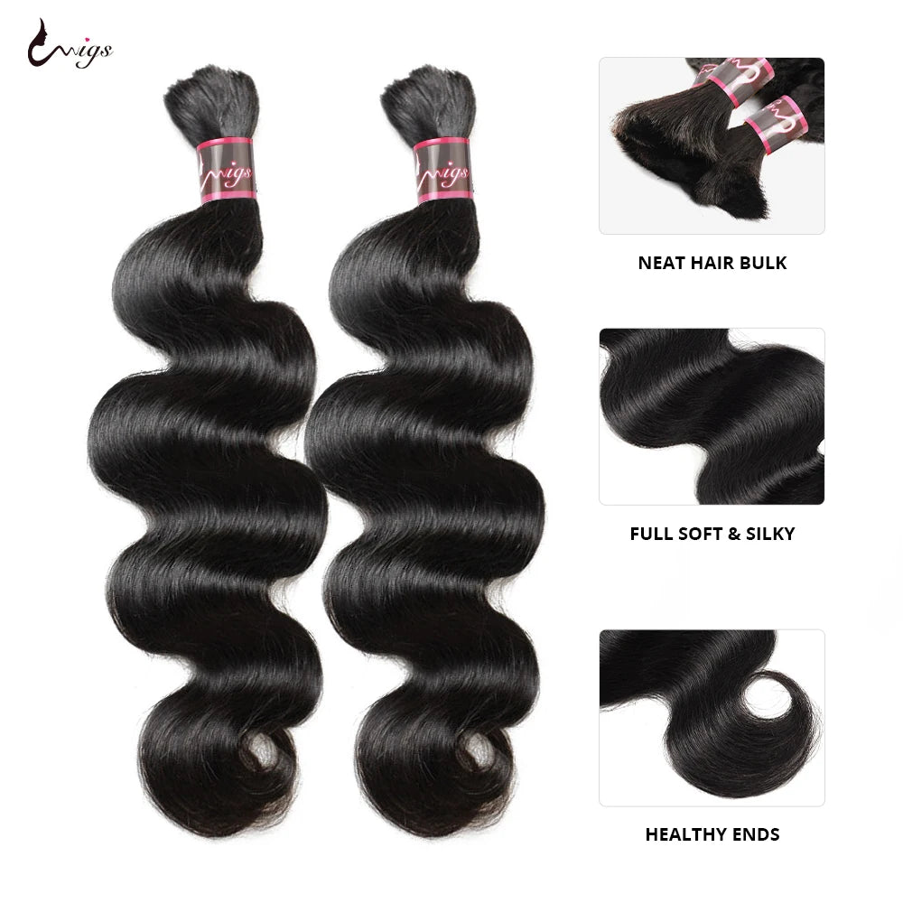 Natural Color Body Wave Human Hair Braiding