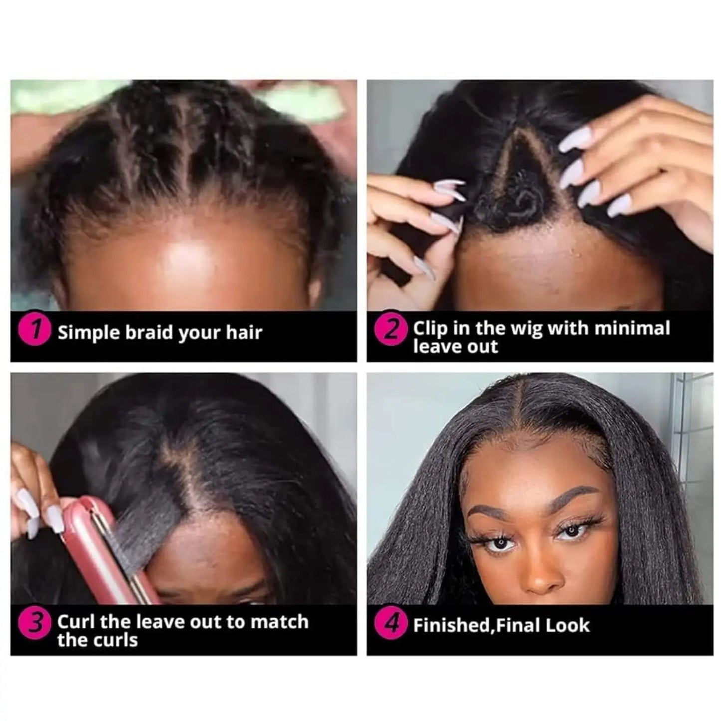 Kinky Curly V Part Synthetic Wig