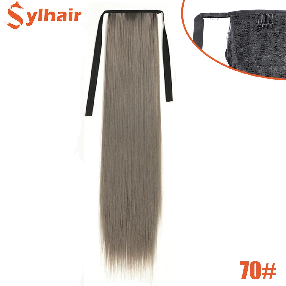 Long Straight Wrap Around Ponytail - Synthetic Hair, Various Colors Available