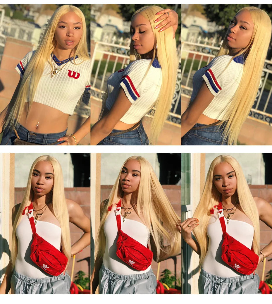 Blonde Bone Straight - 360 Pre Plucked Full Lace Frontal Human Hair Wig
