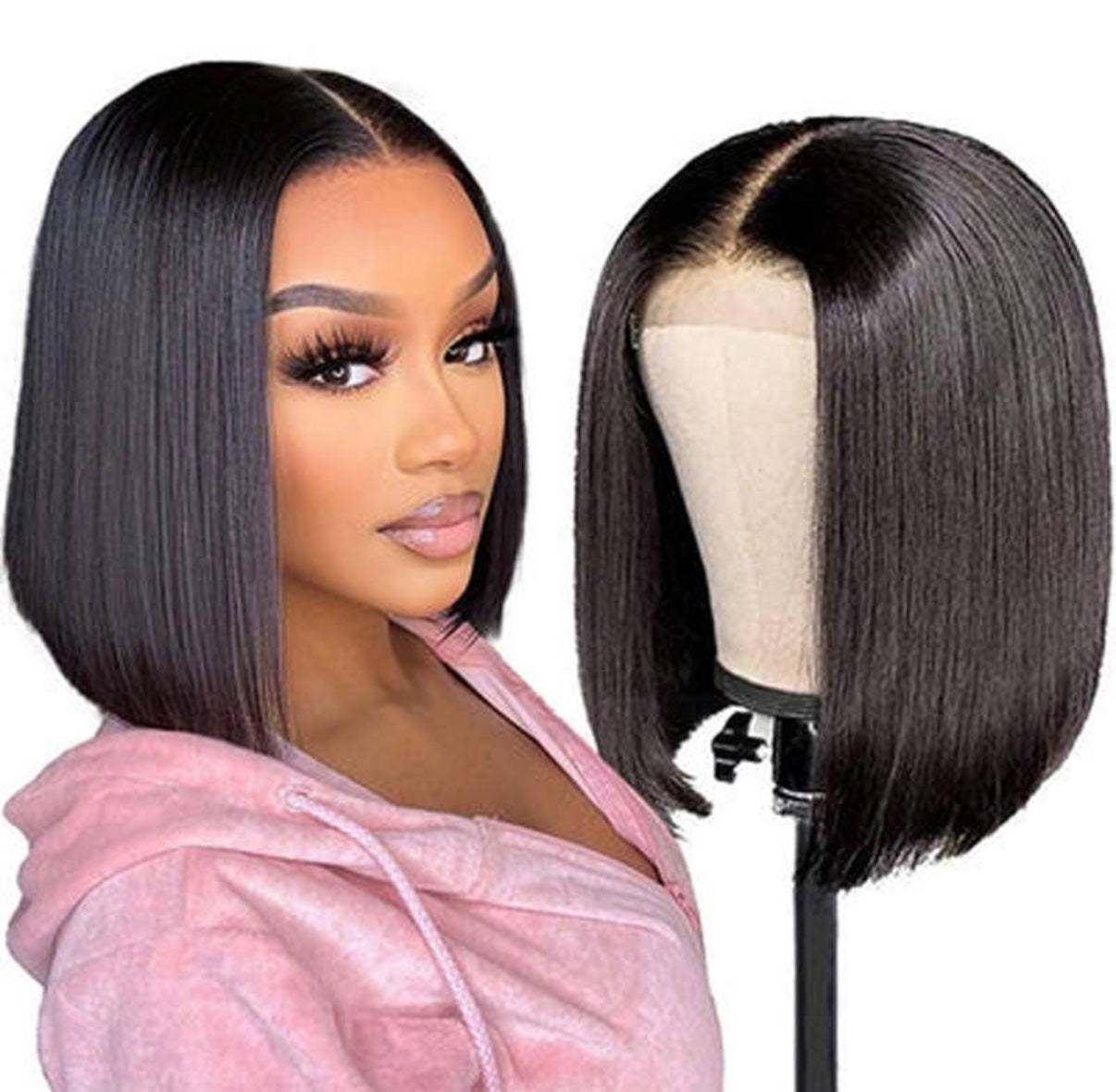 2Trendy - Straight Human Hair 13x4 & 4X4 Preplucked Lace Front Bob Wig