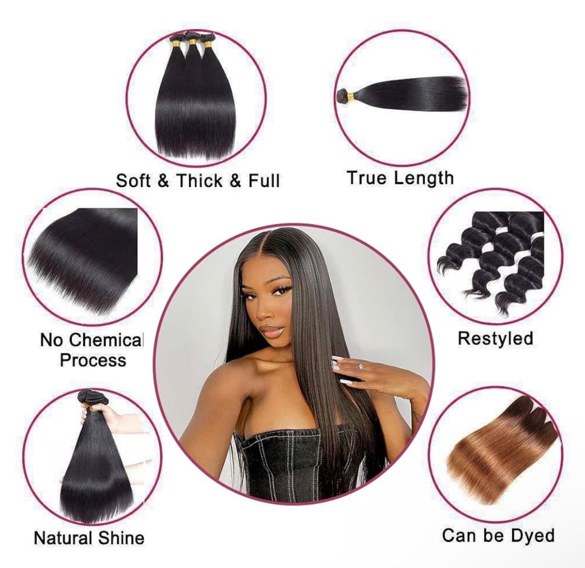 2Trendy - Straight Human Hair Bundles 3pc