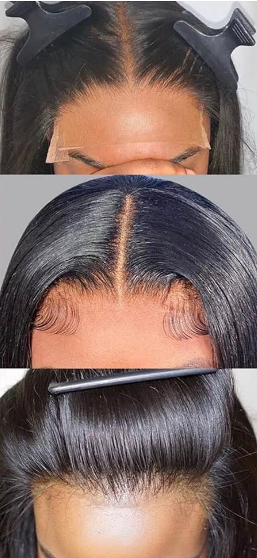 2Trendy Straight Remy Human Hair 5x5 HD Lace Pre-Plucked Closure With Baby Hair Wigs