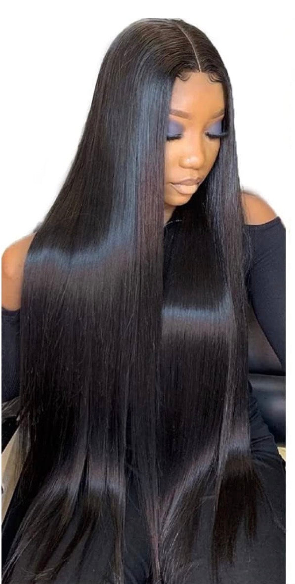 2Trendy - Straight 100% Human Hair 3 Bundles With 4x4 Lace Closure