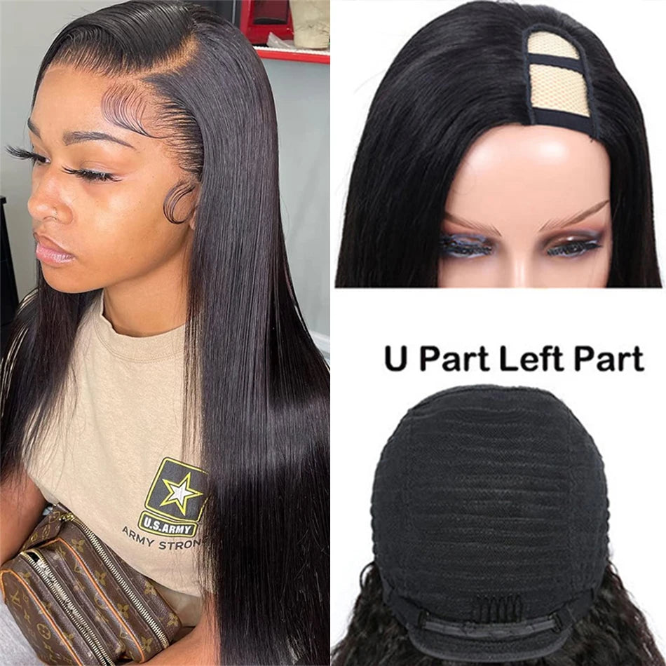Straight U Part Human Hair Wig