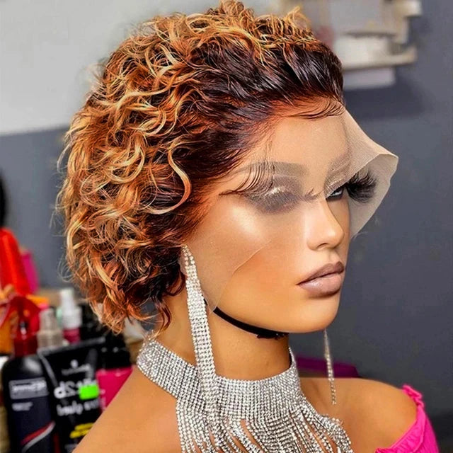 Pixie Curl Cut - Human Hair Wigs In Various Colors