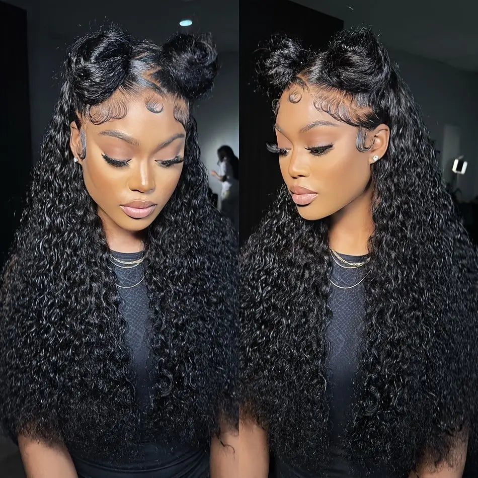 Deep Wave Curly - Glueless Preplucked HD Frontal Lace Human Hair Wig