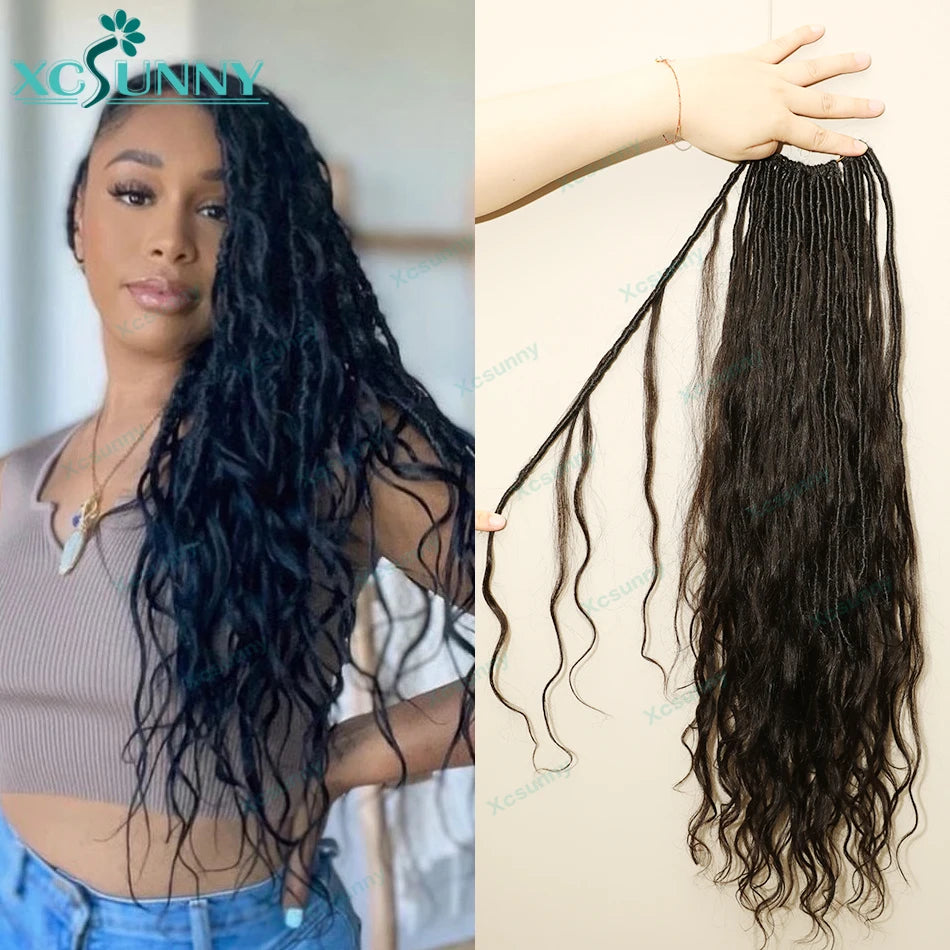 Body Wave Human Hair Pre Looped Crochet Boho Locs