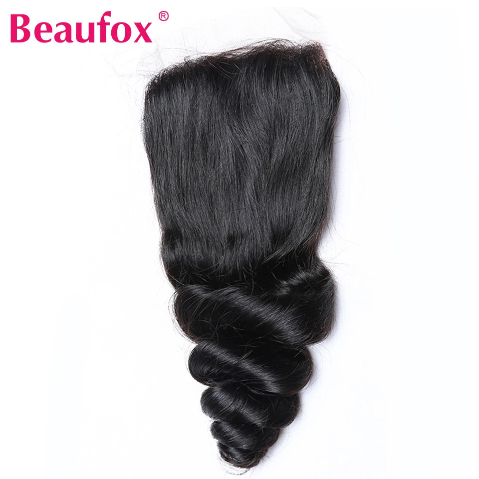 Loose Wave Human Hair Bundles With Lace Closure - Various Lengths