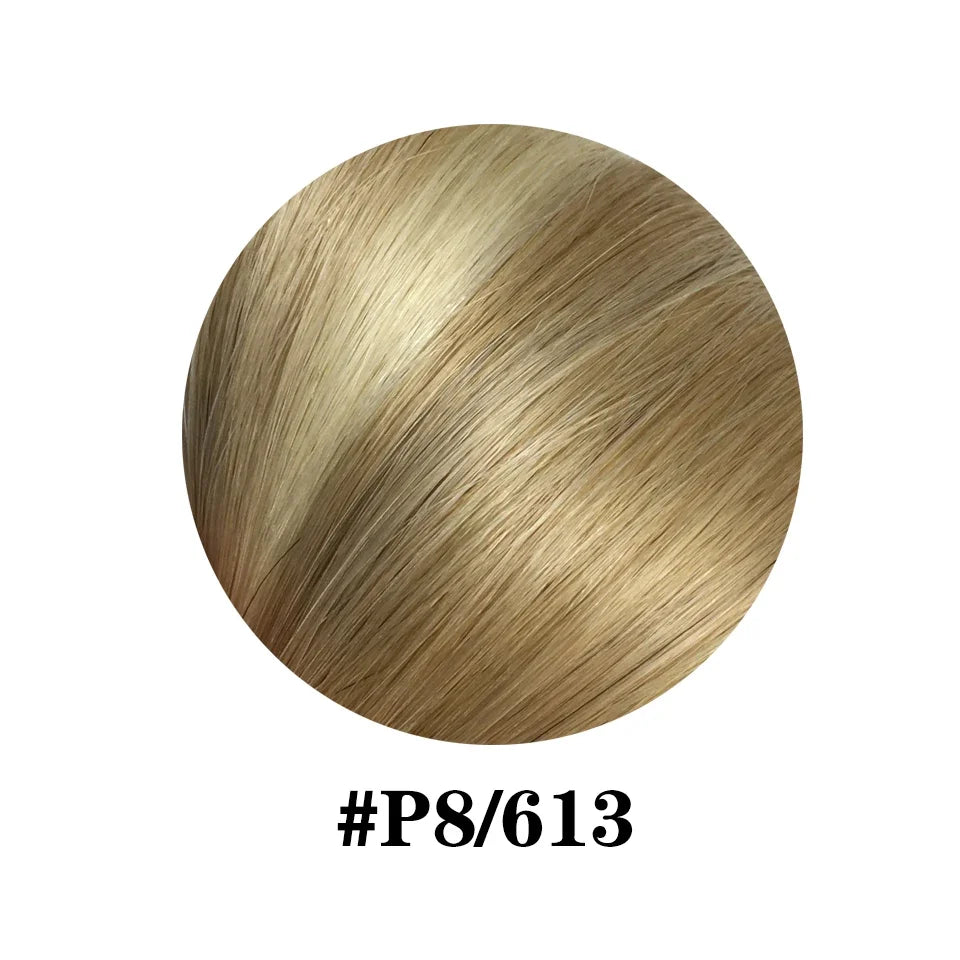 Natural Straight Remy 100% Human Hair Invisible Seamless Clips Ins