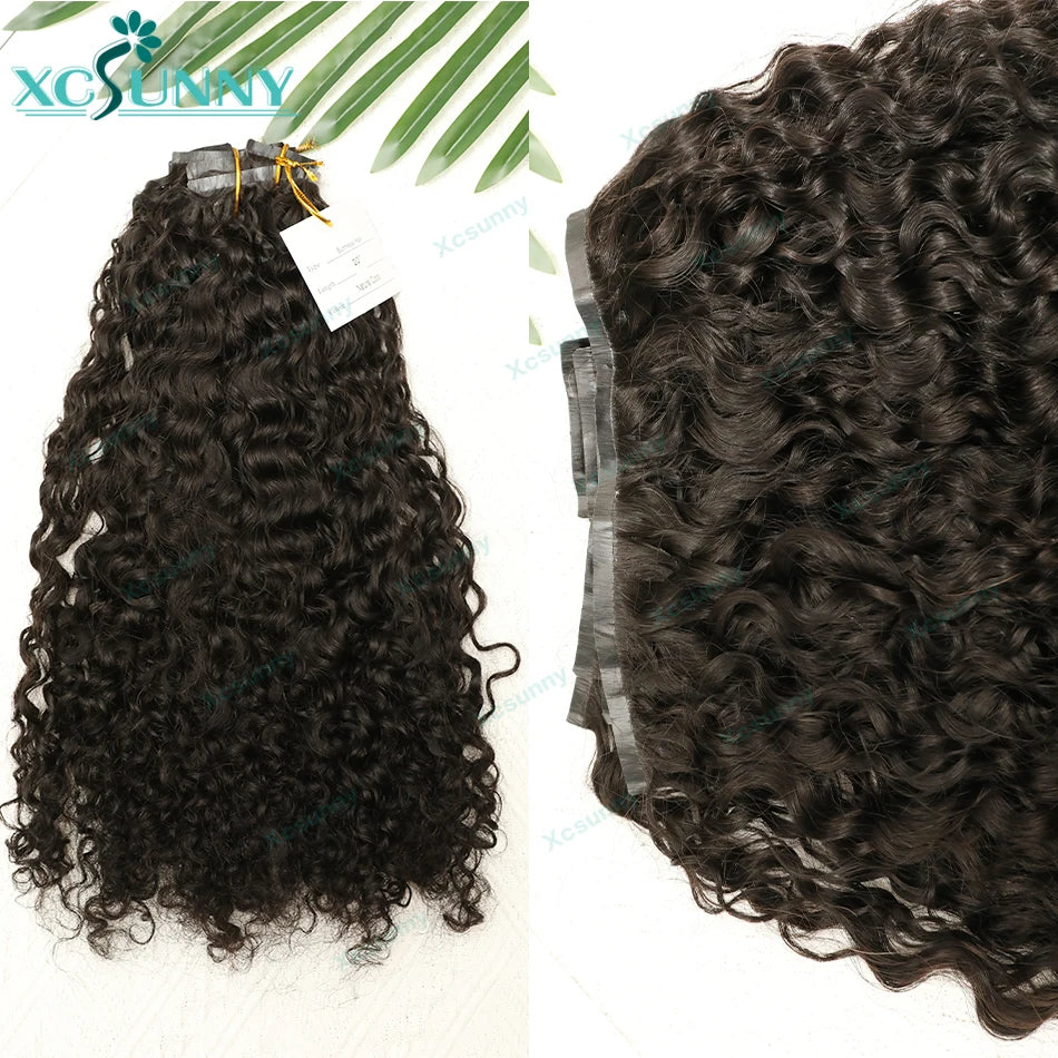 Burmese PU Invisible Seamless Human Hair Clip Ins