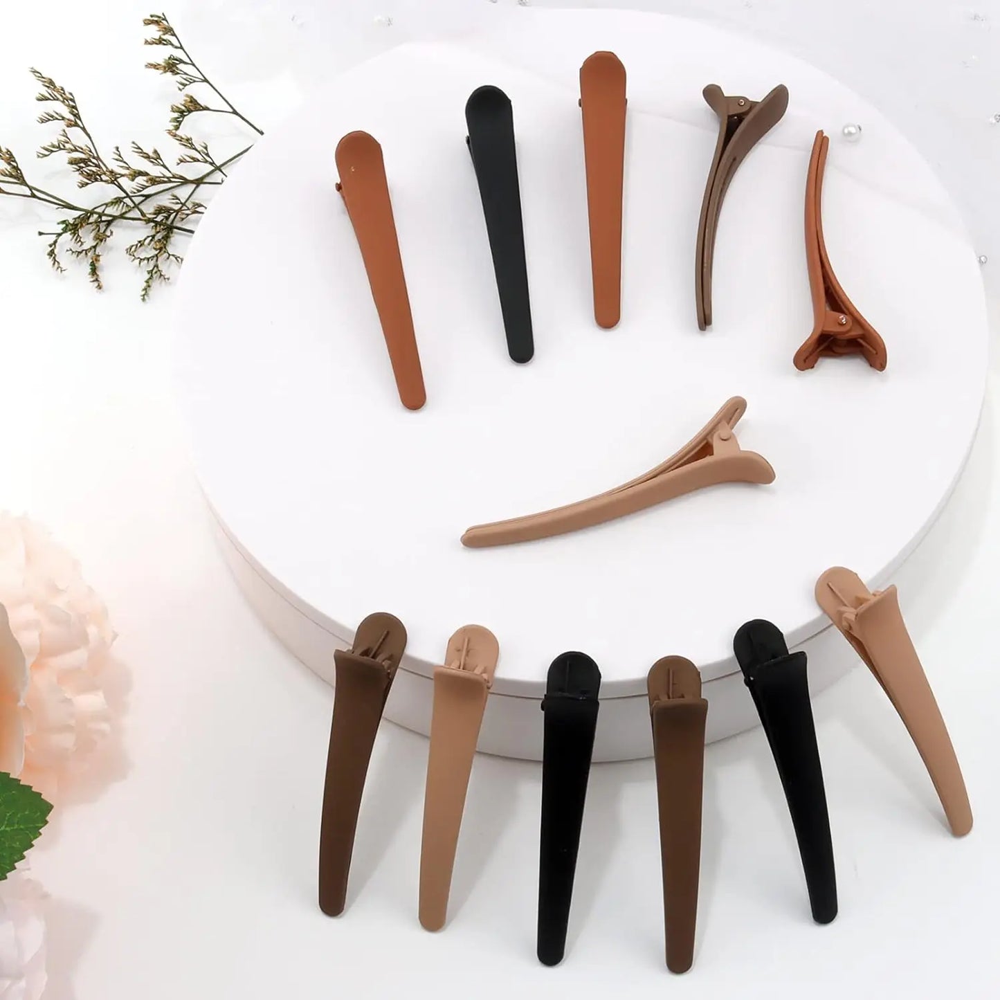 12 PCS Hair Clips; 3.1 Inch Matte Colors