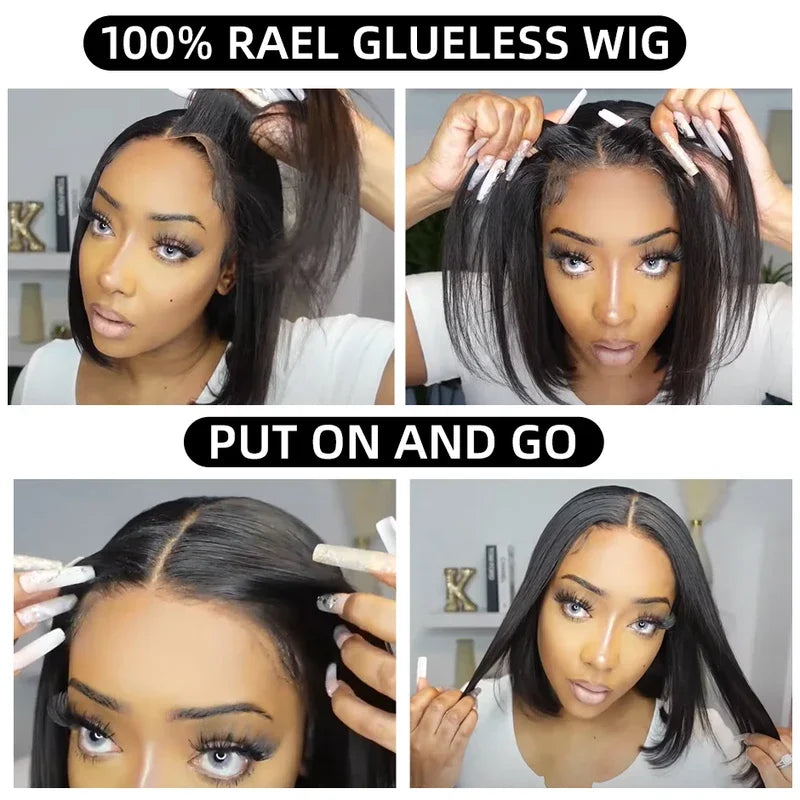 Brazilian Bone Straight Bob - Pre Plucked HD Transparent Lace Human Hair Glueless Wig