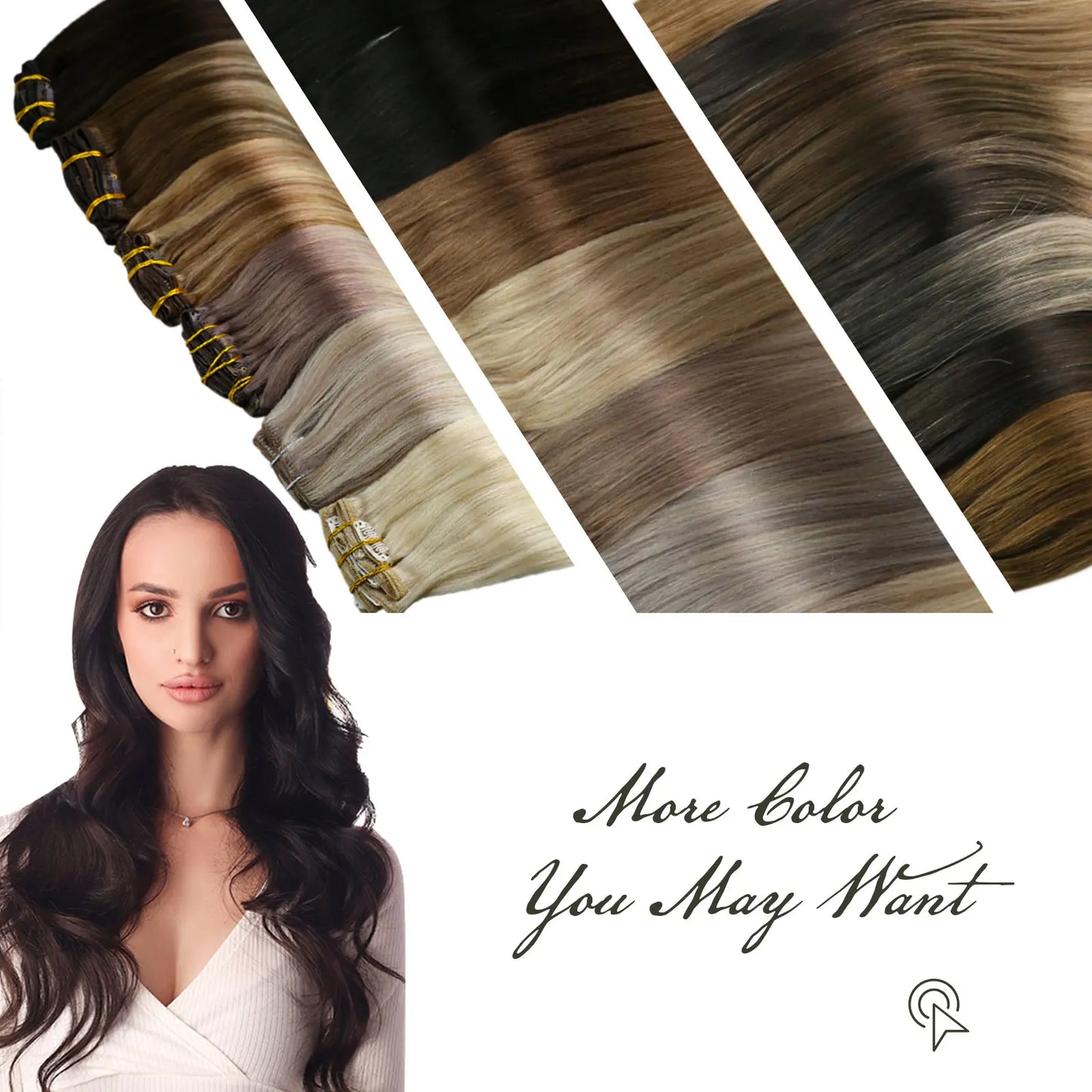 Straight Human Hair Clip-in Extensions, 7Pcs 80 &105g - Various Colors Available