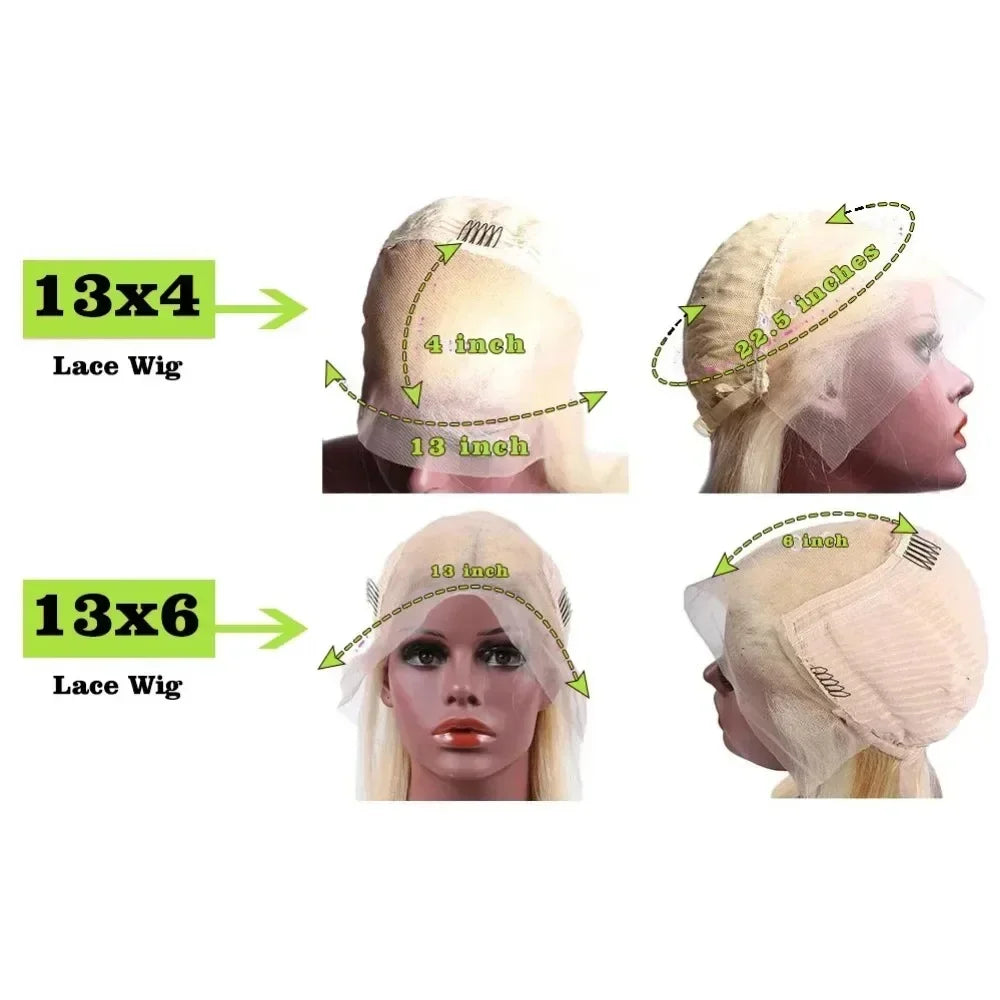 Straight Blonde HD Transparent Frontal Lace Human Hair Wig