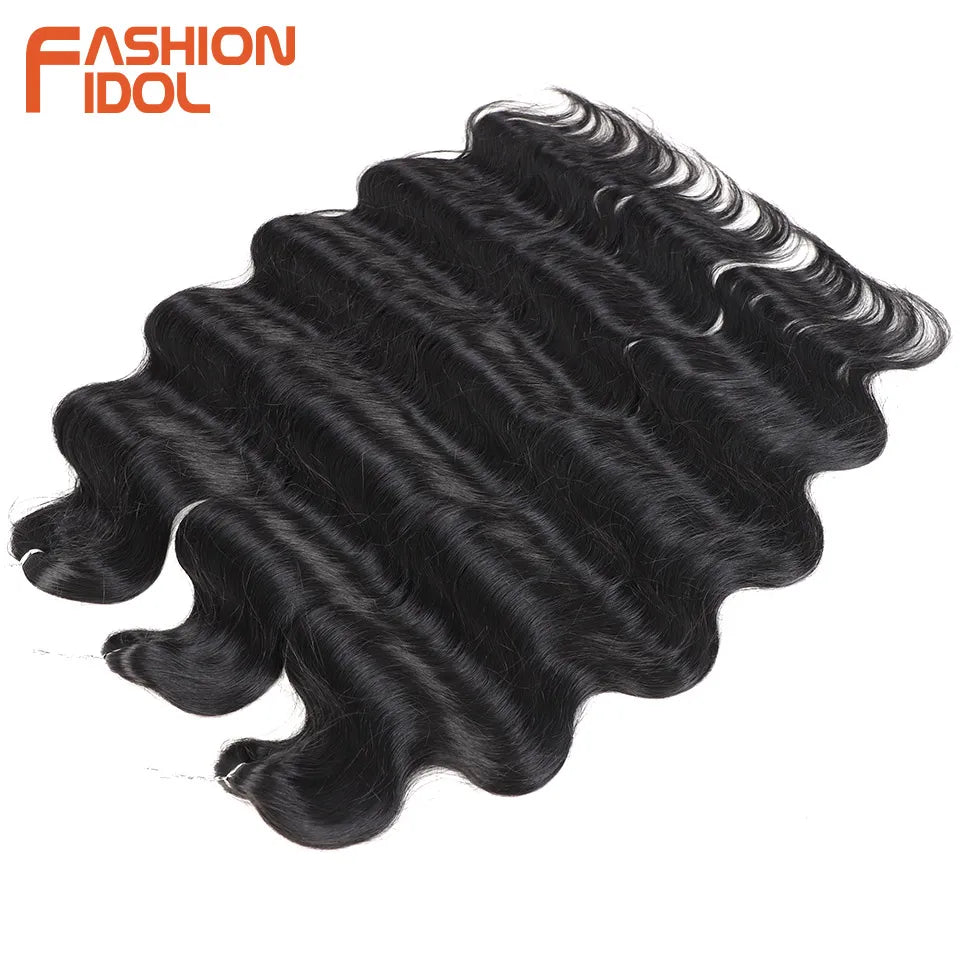 Ombre Body Wave Crochet Hair 24 Inch Long Synthetic Hair - Various Colors Available
