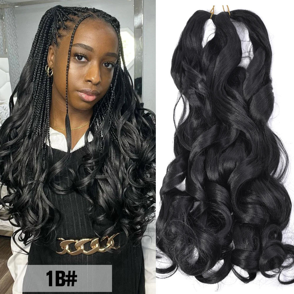 French Spiral Curls Synthetic Braiding Hair - Pre Stretched - Various Colors Available