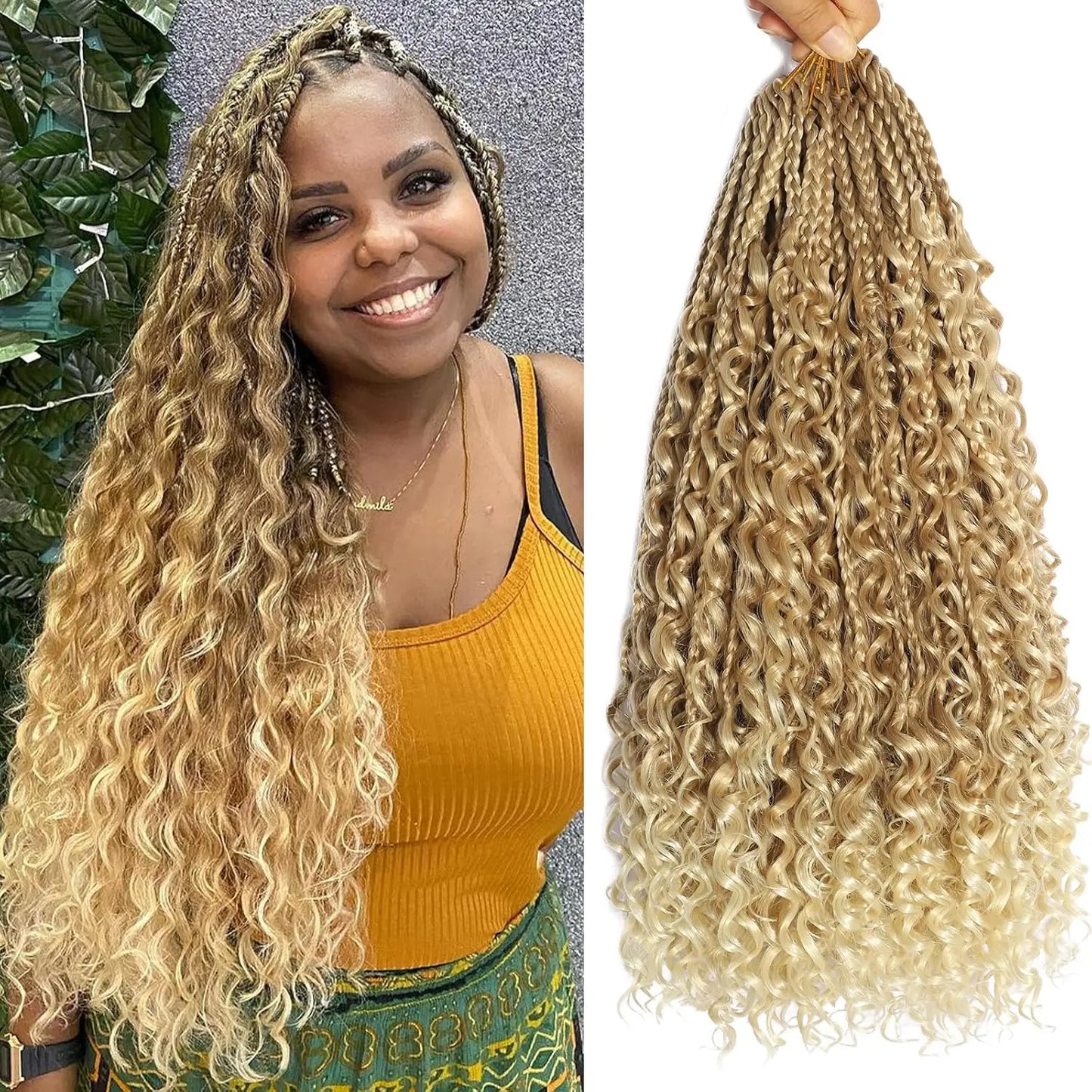 Synthetic Goddess Box Braided Crochet Hair Pre-looped - Various Colors Available