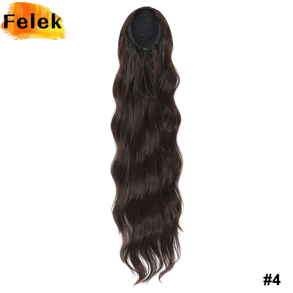 28 Inch Body Wave Drawstring Synthetic Ponytail