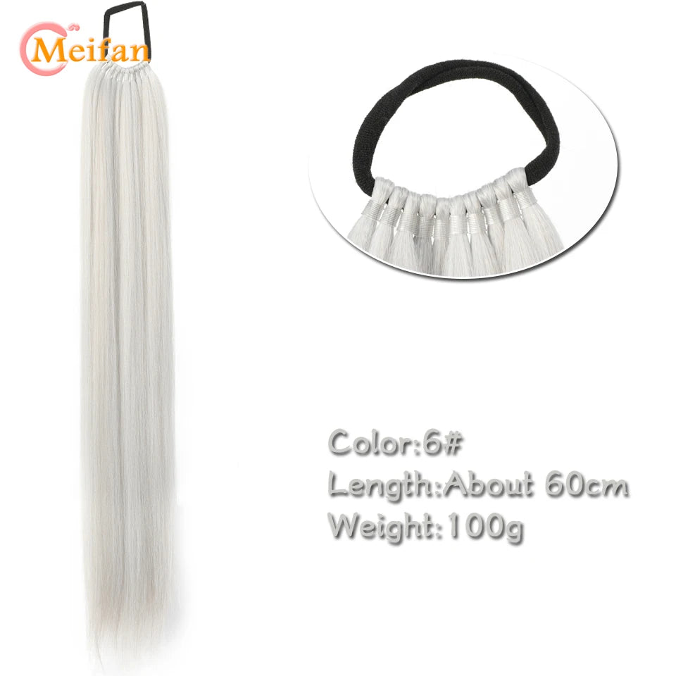 24 Inch Synthetic Hair Ponytail Extensions - Various Colors Available