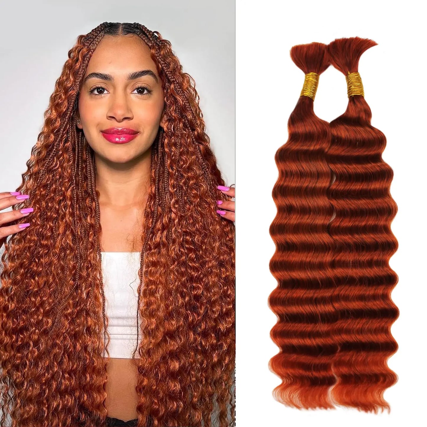 Wet and Wavy Human Hair Bundles for Braiding - Various Colors & Lengths Available