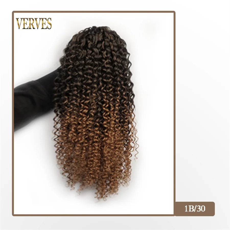 VERVES Synthetic 16Inch Drawstring Curly 16 Inch Ponytail