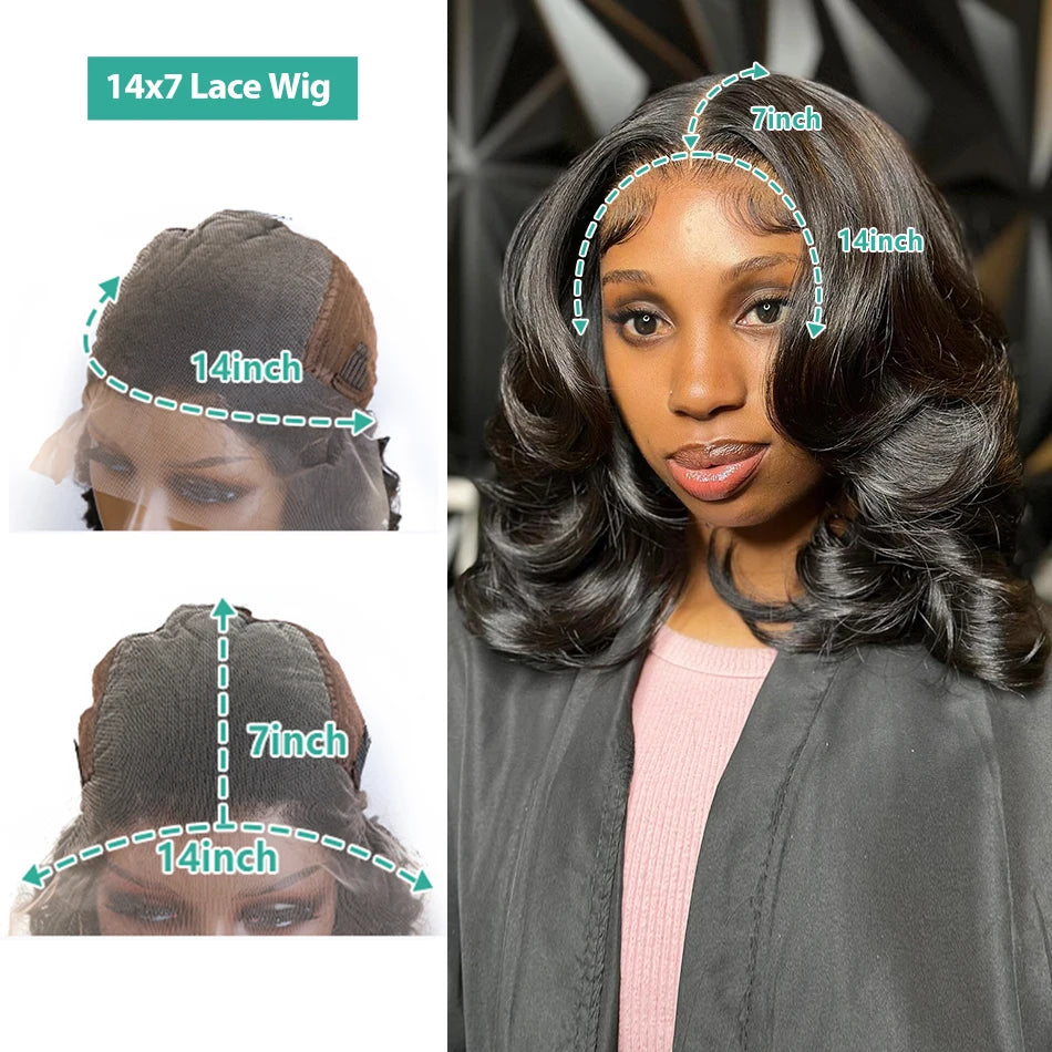 Short Body Wave Bob - Glueless HD Transparent Lace Frontal Human Hair Wig