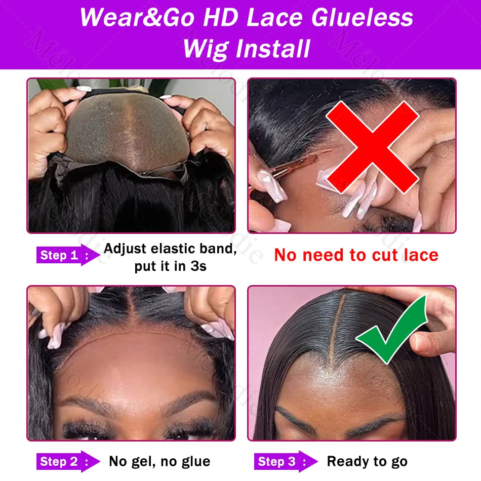 Bone Straight Bob - Glueless HD Lace Ready To Wear Human Hair Wig