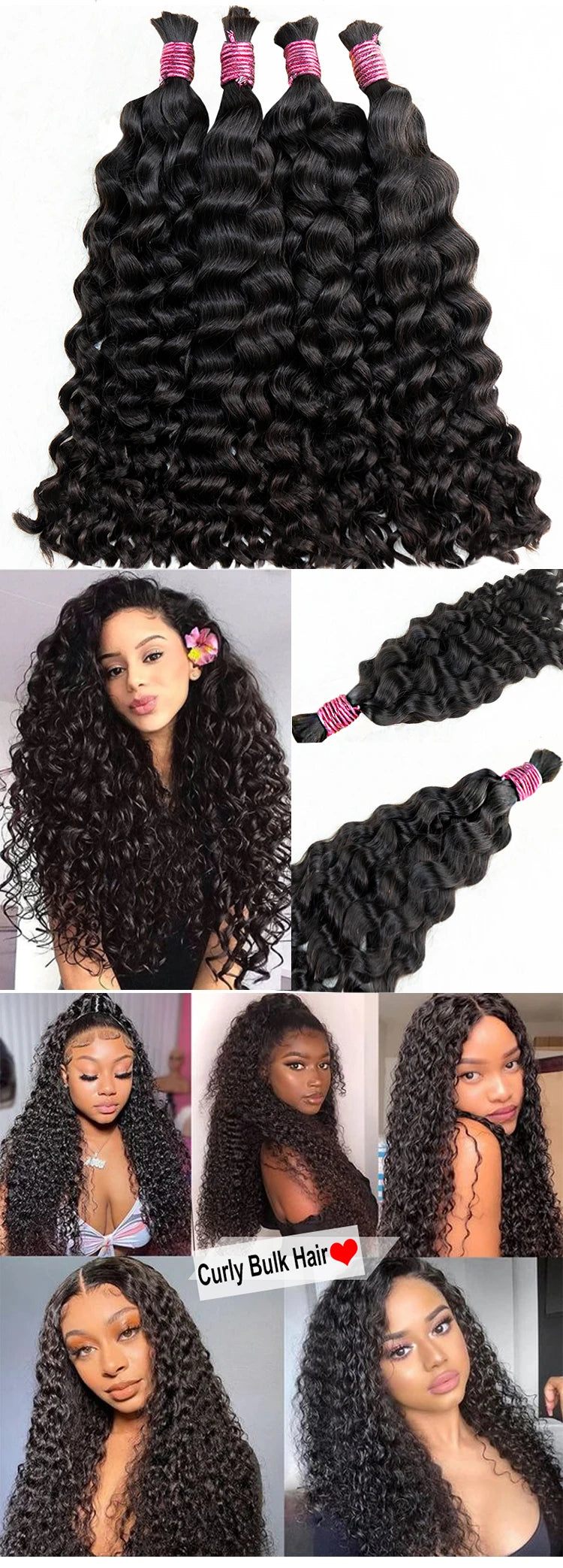Indian Unprocessed Raw Human Hair Bundles For Braiding