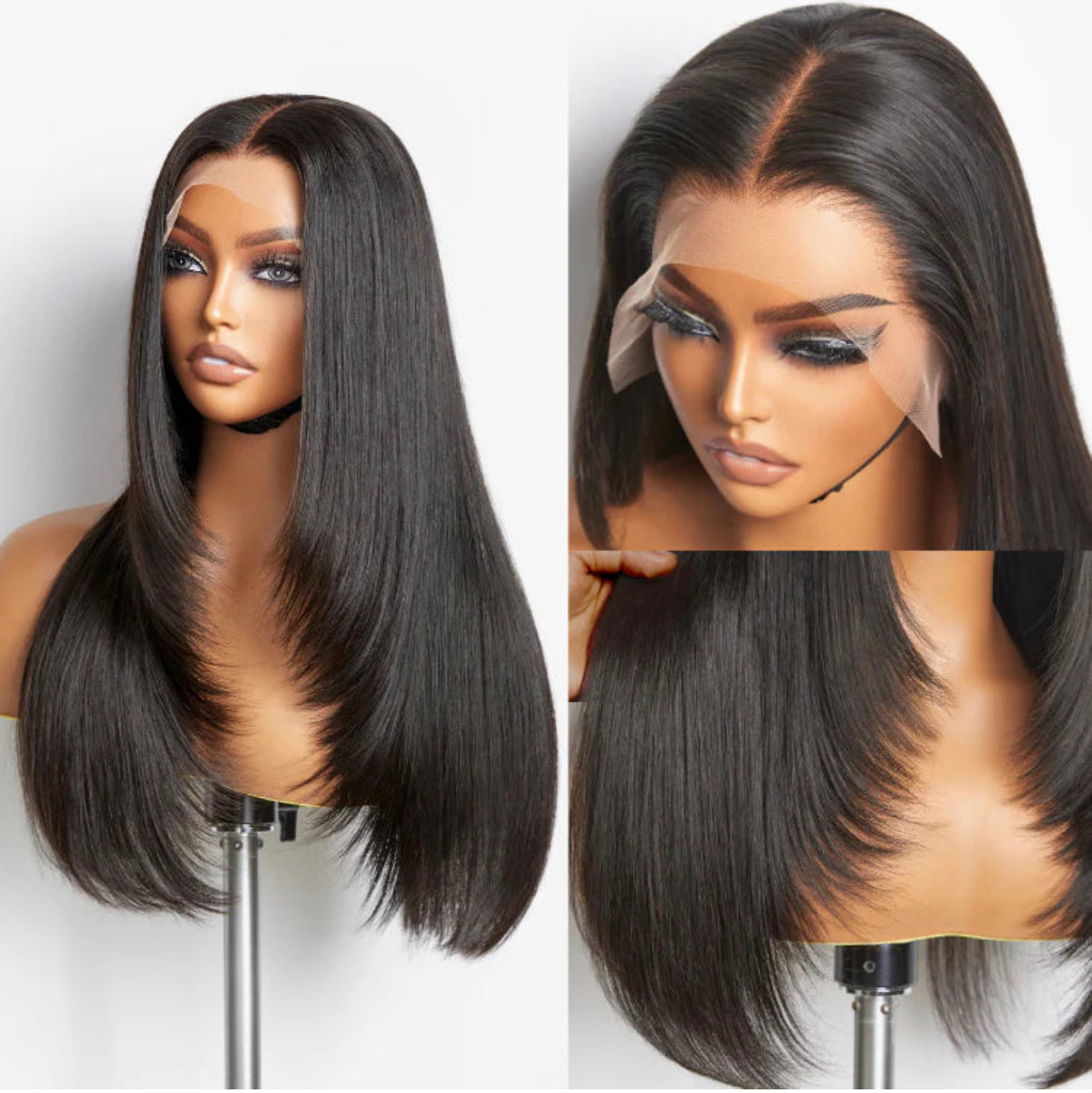 2Trendy 5x5 Closure Layered Cut Straight Human Hair Wigs