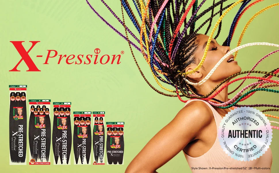 X-Pression Pre Stretched Braid 42" Ultra Lightweight - Various Colors Available