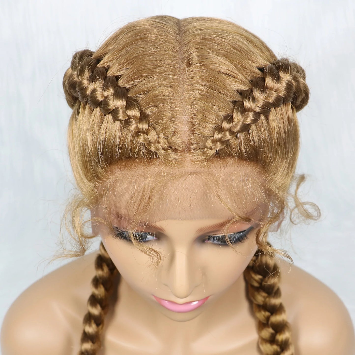 36 Inches Long Lace Front Synthetic Braided Wigs With Baby Hair - Various Colors Available