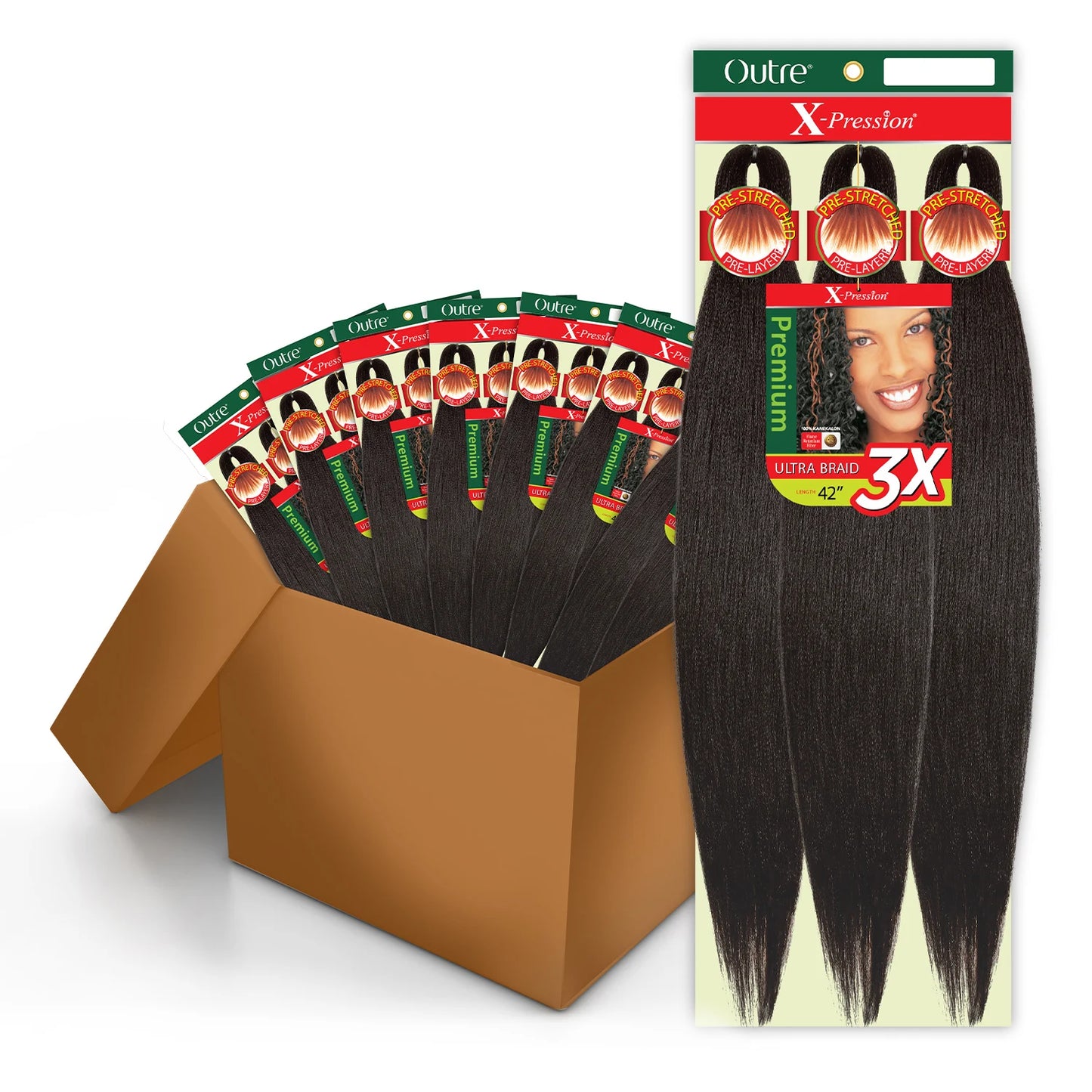 X-Pression Pre Stretched Braid 42" Ultra Lightweight - Various Colors Available