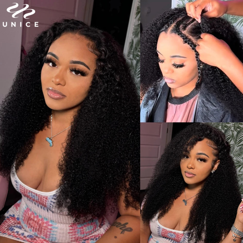 Kinky Curly V Part 100% Human Hair Wig