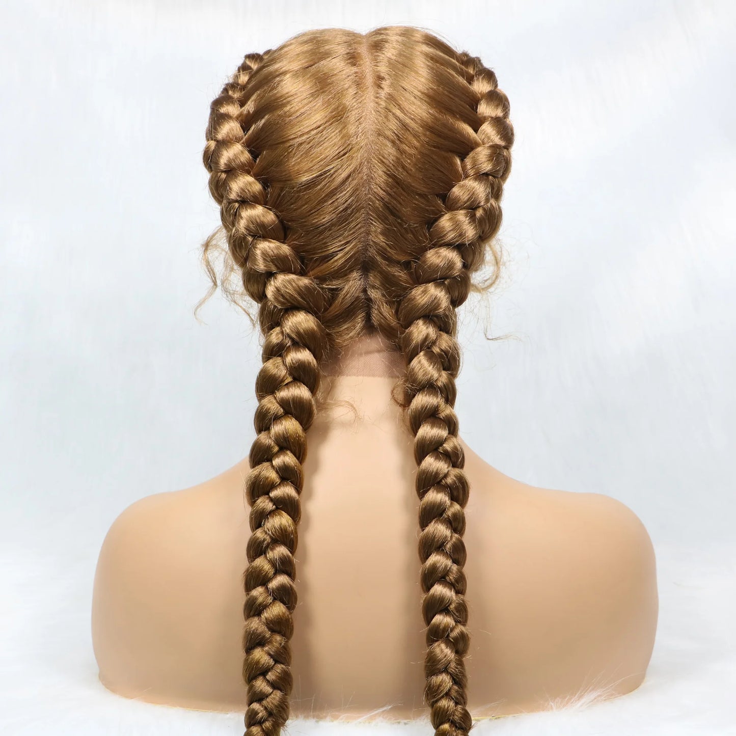 36 Inches Long Lace Front Synthetic Braided Wigs With Baby Hair - Various Colors Available