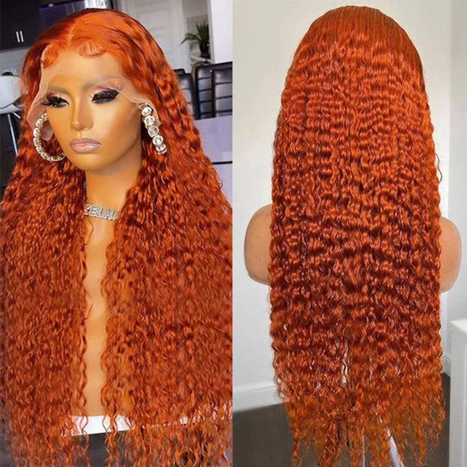 Orange Ginger Deep Wave - HD Lace Frontal Human Hair Wig