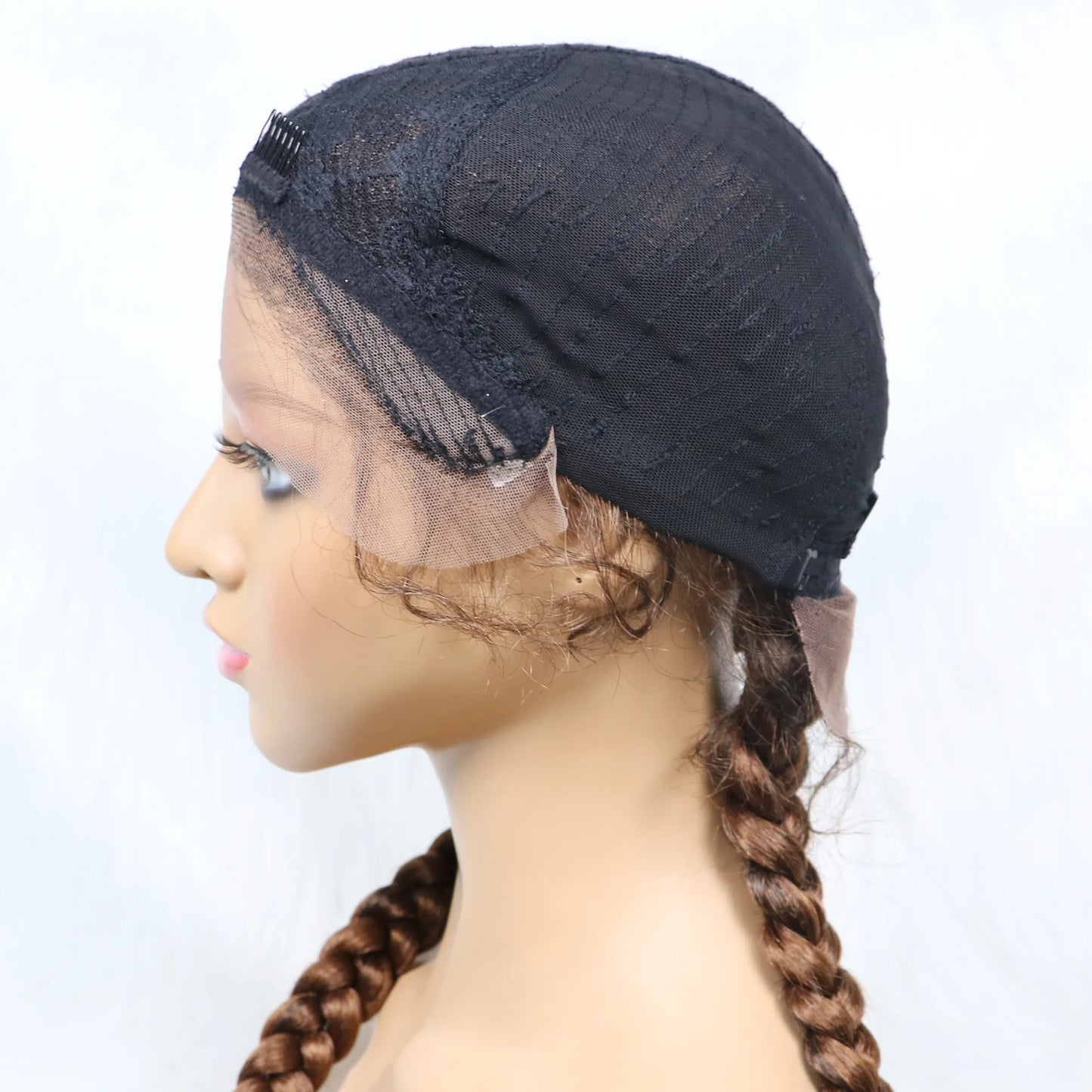 36 Inches Long Lace Front Synthetic Braided Wigs With Baby Hair - Various Colors Available