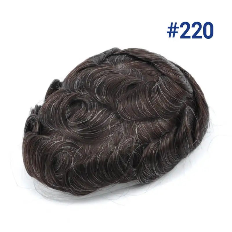 Straight Human HairProsthesis Toupee Men 6" Hair Replacement Systems -  Various Options Available