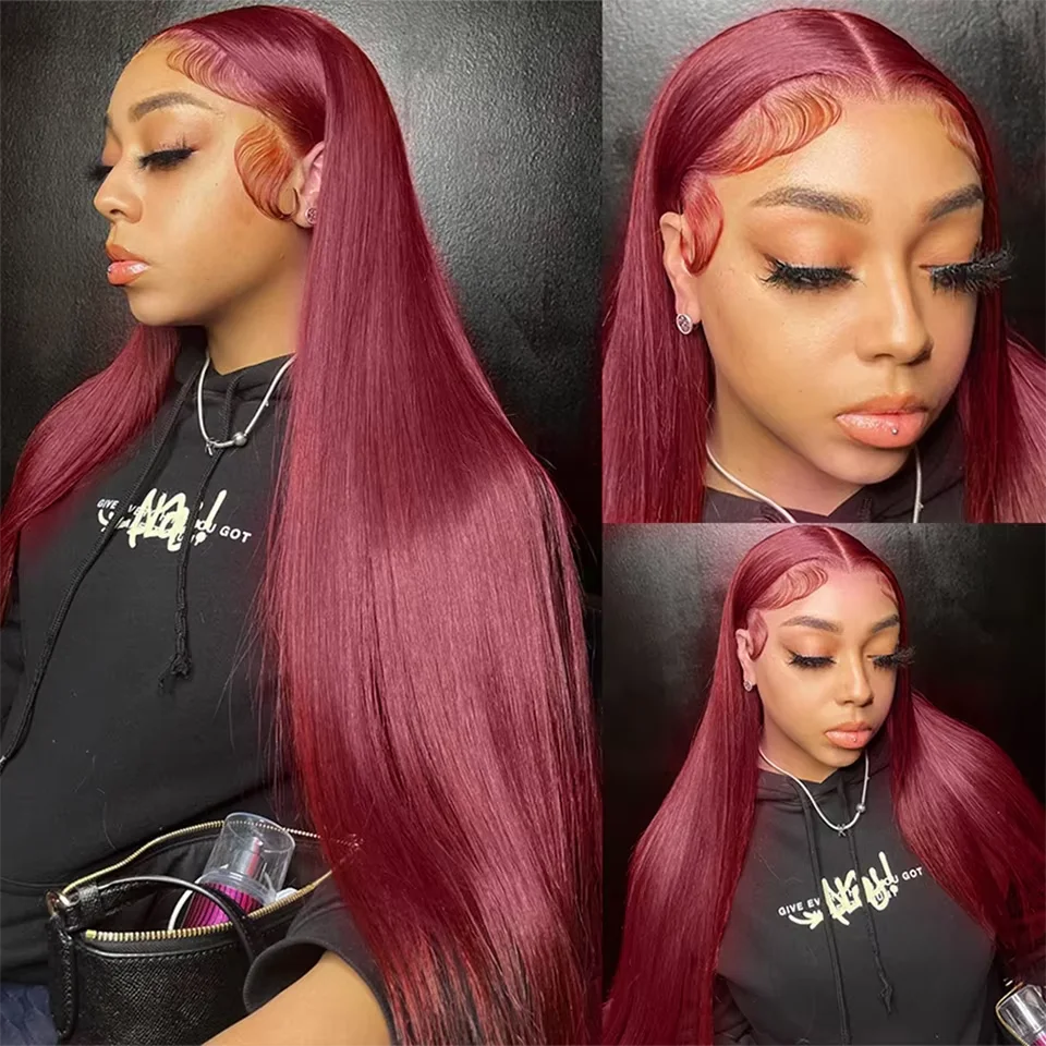 Wine Red #99J Remy Silky Straight Unprocessed Virgin Human Hair Bundles