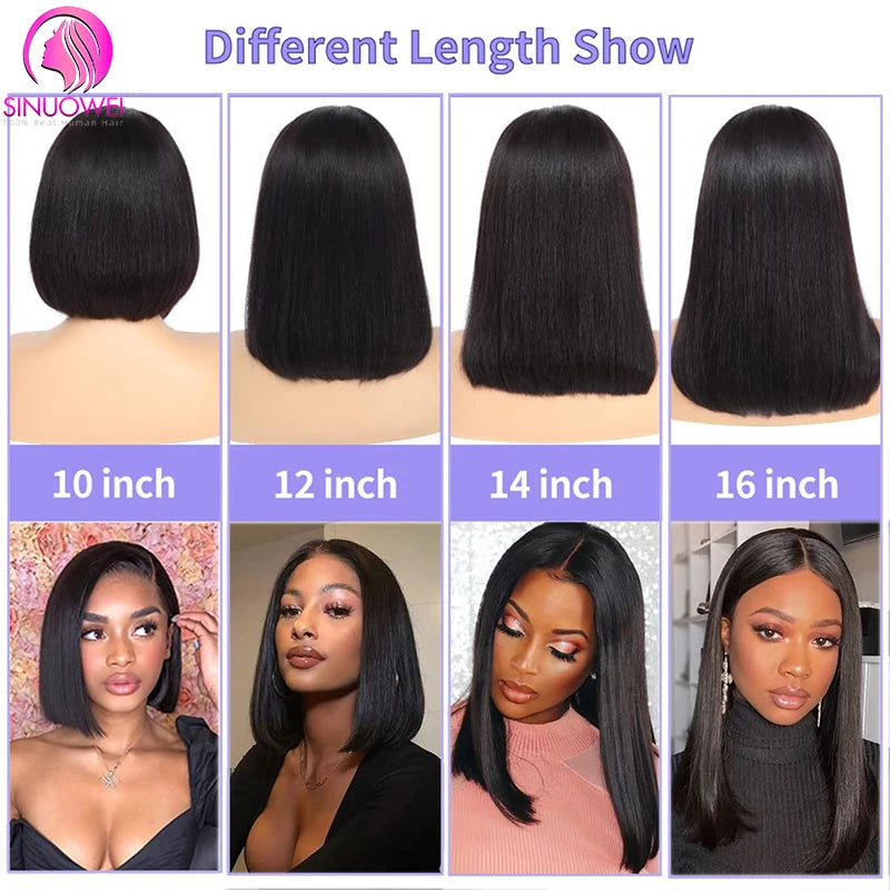 Straight Short U & V Part Bob Human Hair Wigs