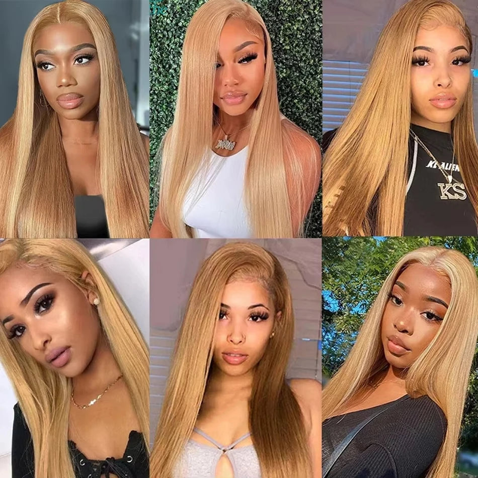 Honey Blonde Straight - Preplucked  Lace Frontal Wig