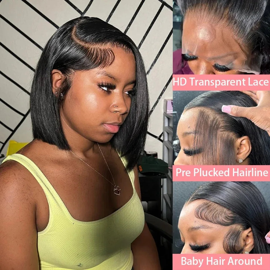 Bone Straight - Glueless Preplucked HD Frontal Lace Human Hair Wig