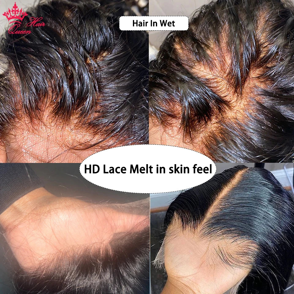 Frontal or Closure Only HD Invisible Melt Skin Lace Raw Human Hair in Body Wave or Straight
