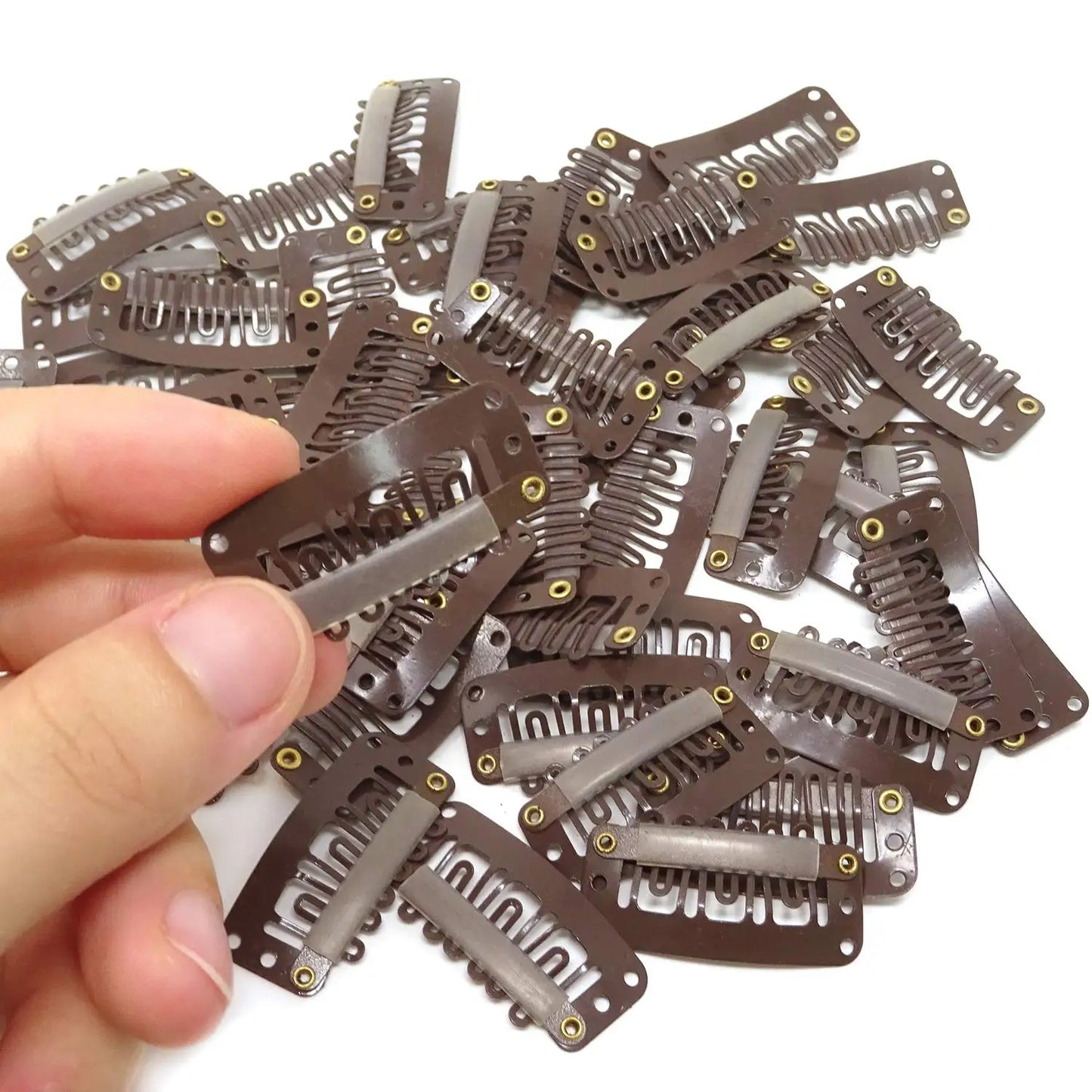 50  Clips for Clip-In Real Hair Wefts Hair Extensions Wig Hair Clip Hair Clips