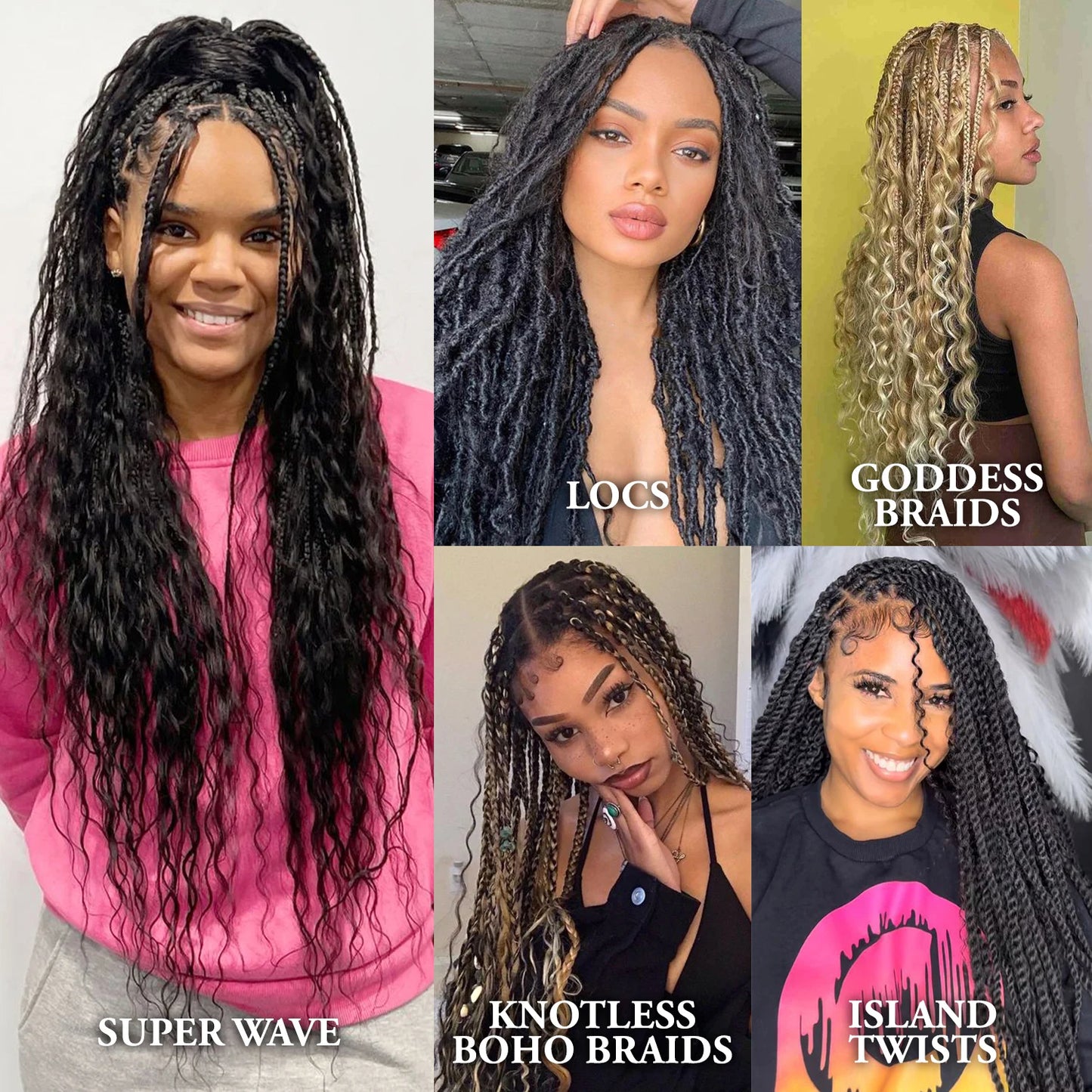 Sensational Premium Human and Fiber Blend Boho Braiding Hair - Various Colors Available