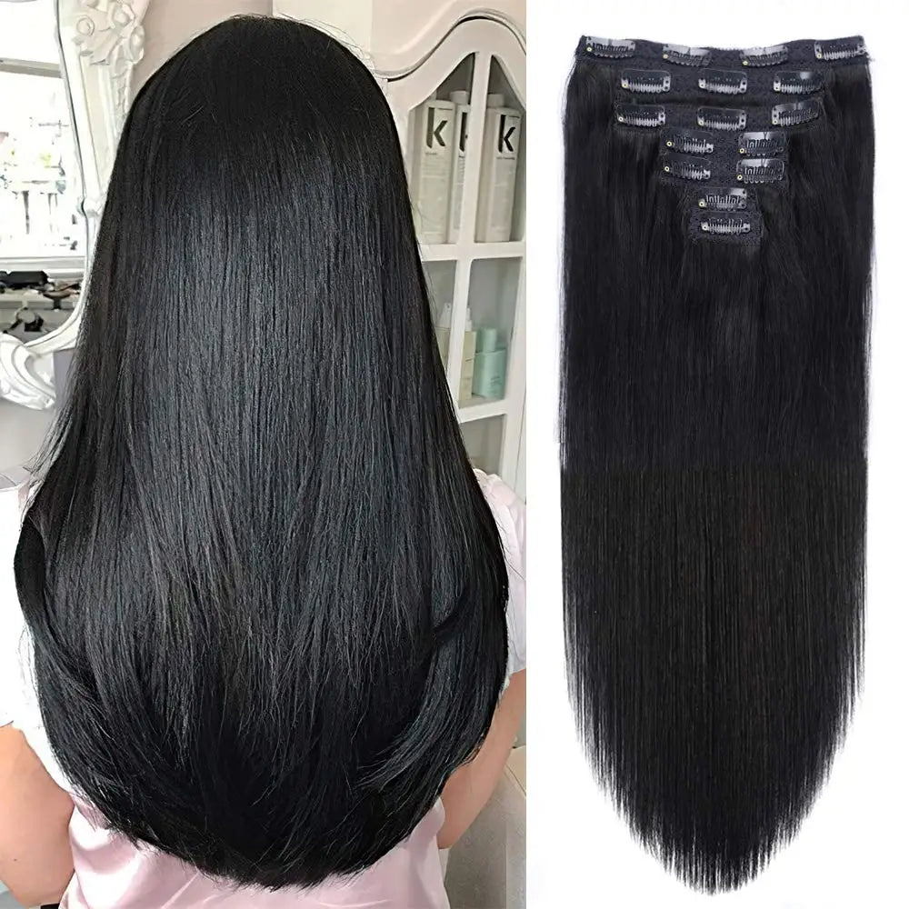 Straight Brazilian 100% Unprocessed Virgin Human Hair Clip-Ins