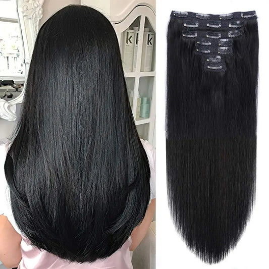 Straight Brazilian 100% Unprocessed Virgin Human Hair Clip-Ins
