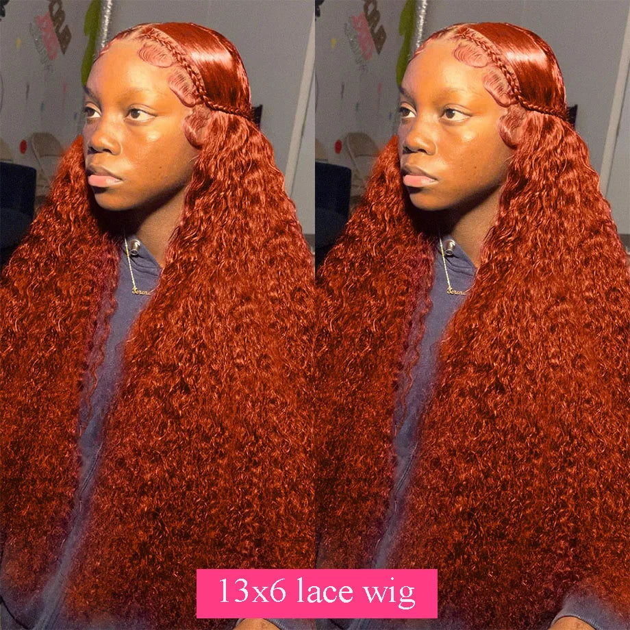 Orange Ginger Deep Wave - HD Lace Frontal Human Hair Wig